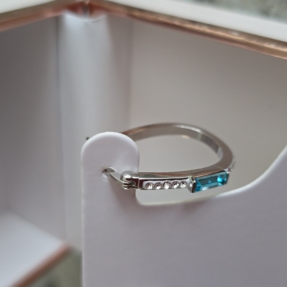 CHRYSTINA BRAND GENUINE CRYSTAL HOOP "SILVER PLATED" PIERCED EARRINGS - Picture 3 of 8